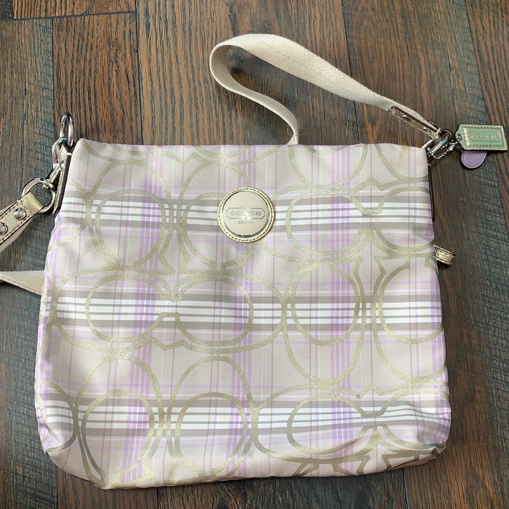 Coach Gold and Purple crossbody